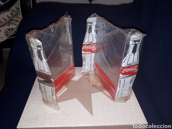Sammeln von Coca-Cola und Pepsi: Pareja de soportes para men&uacute; Coca-Cola light normal a estrenar