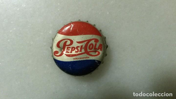 Collectionnisme de Coca-Cola et Pepsi: CHAPA PEPSI COLA A&Ntilde;OS 60/70 CON INTERIOR DE CORCHO
