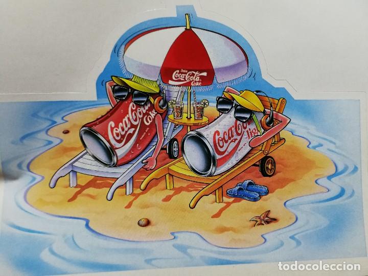 Collectionnisme de Coca-Cola et Pepsi: ADHESIVO GIGANTE VERANO DE COCA COLA PARA VENTANA 19 X 14 CM. A&Ntilde;OS 80 COCACOLA