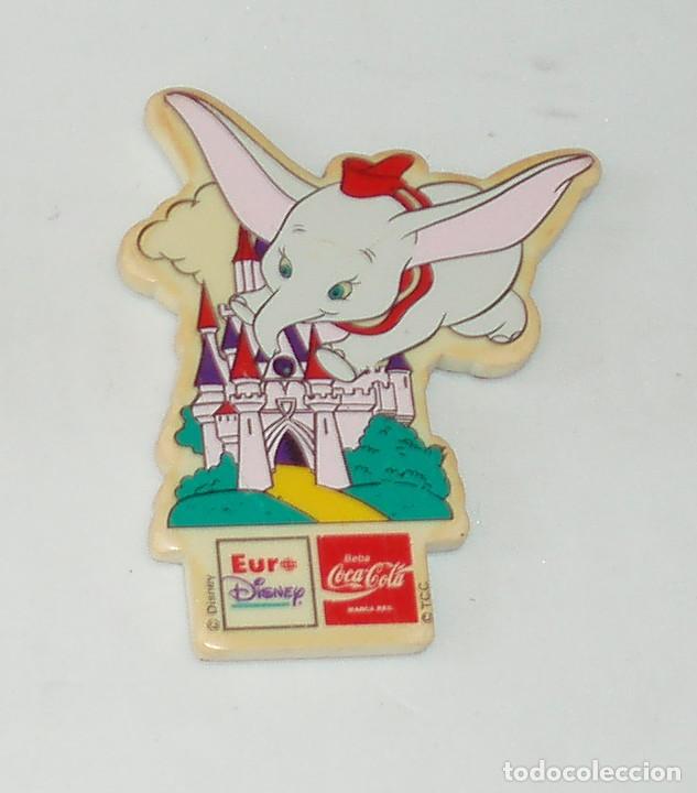 Coleccionismo de Coca-Cola y Pepsi: IMAN NEVERA WALT DISNEY EURO DISNEY DUMBO COCA COLA A&Ntilde;OS 80? IMANES EURODISNEY