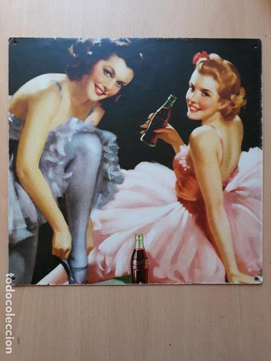 Sammeln von Coca-Cola und Pepsi: Antiguo cartel de carton- coca cola