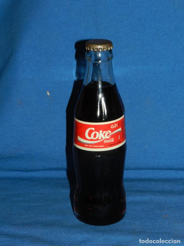 Sammeln von Coca-Cola und Pepsi: (A31) BOTELLA COCA-COLA COKE ANTIGUA LLENA CON CHAPA FRANCESA , 0'2 L , SE&Ntilde;ALES DE USO