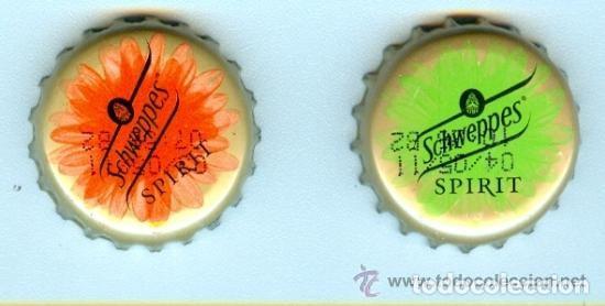 Coleccionismo de Coca-Cola y Pepsi: 2 CHAPAS SCHWEPPES SPIRIT - Foto 1