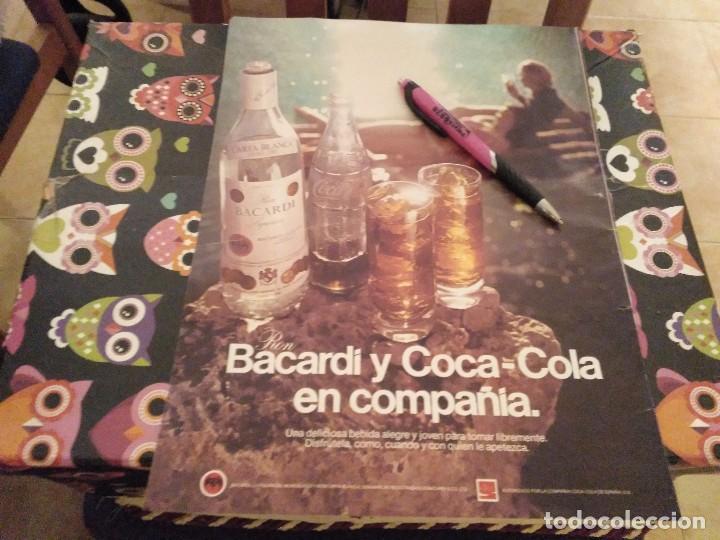Collezionismo di Coca-Cola e Pepsi: ANTIGUO ANUNCIO PUBLICIDAD 1977 PARA ENMARCAR RON BACARDI Y COCA COLA EN COMPA&Ntilde;IA