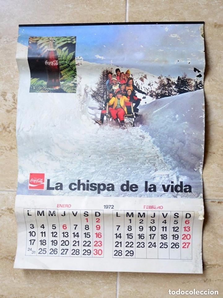 Collezionismo di Coca-Cola e Pepsi: antiguo calendario de pared cocacola a&ntilde;o 1972 coca cola