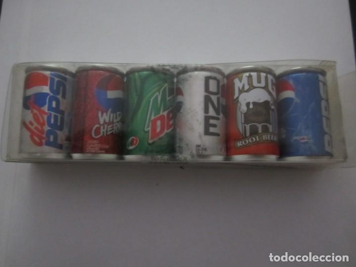 Collectionnisme de Coca-Cola et Pepsi: COLECCION 6 LATAS DE PEPSI COLA 5 CM DE ALTURA. A&Ntilde;O 1999. NUEVAS