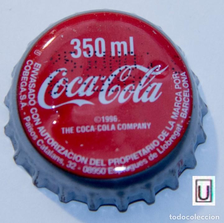 Collectionnisme de Coca-Cola et Pepsi: Tap&oacute;n corona - Chapa - Espa&ntilde;a (Barcelona) - COCA-COLA  350ml. - A&ntilde;o 1996