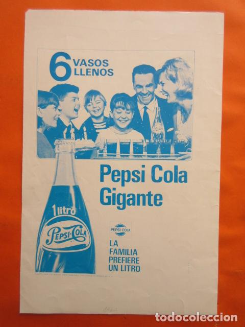 Collecting of Coca-Cola and Pepsi: PUBLICIDAD 1967 - PEPSI COLA GIGANTE 1 LITRO LA FAMILIA PREFIERE UN LITRO 6 VASOS LLENOS
