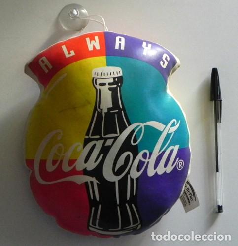Collecting of Coca-Cola and Pepsi: ALMOHADILLA DE COCA COLA ALWAYS A&Ntilde;OS 90 - JUGUETE BLANDO CON VENTOSA PARA COLGAR PUBLICIDAD COCACOLA