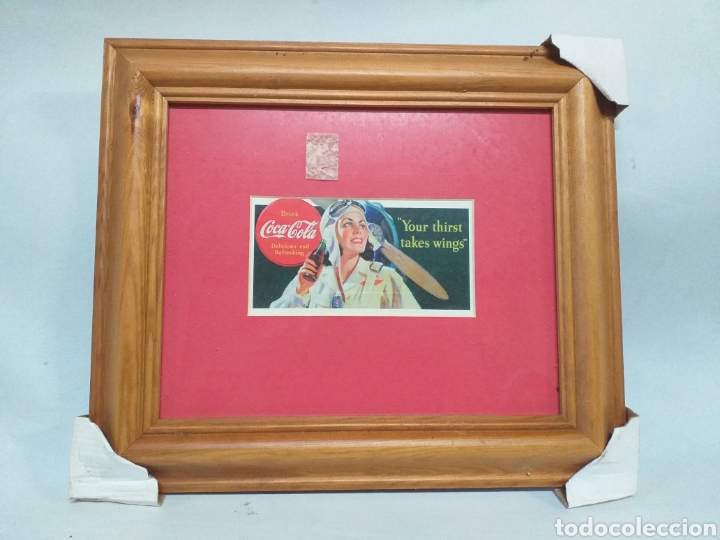 Sammeln von Coca-Cola und Pepsi: Cuadro con publicidad de coca cola, vintage. Enmarcado y perfecto estado, nunca se llego a colgar.