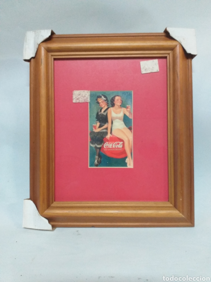 Sammeln von Coca-Cola und Pepsi: Cuadro con publicidad de coca cola, vintage. Enmarcado y perfecto estado, nunca se llego a colgar.