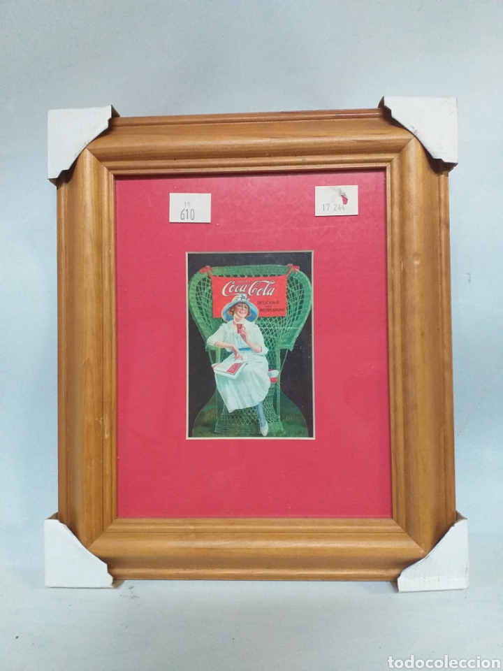 Sammeln von Coca-Cola und Pepsi: Cuadro con publicidad de coca cola, vintage. Enmarcado y perfecto estado, nunca se llego a colgar.