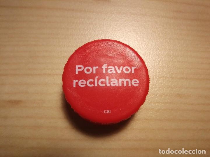 Collecting of Coca-Cola and Pepsi: Tapon_Coca-Cola 2 Litros_Sabor Original_CSI_Coke_Por Favor Reciclame_Tap_Bottle