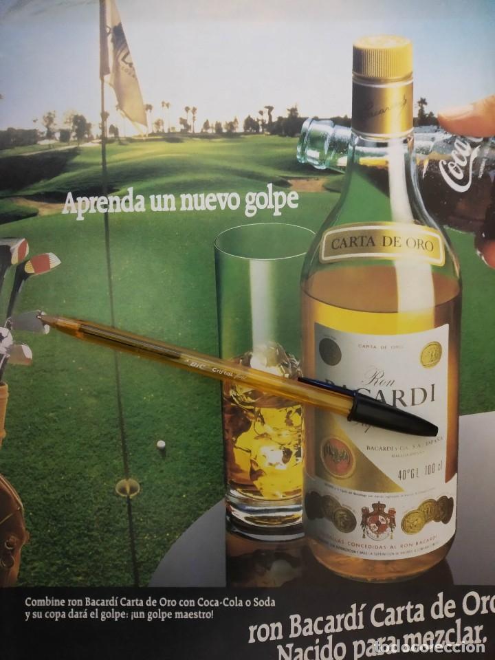 Sammeln von Coca-Cola und Pepsi: RON BACARDI CARTA DE ORO, NACIDO PARA MEZCLAR. COCA COLA. PUBLICIDAD.