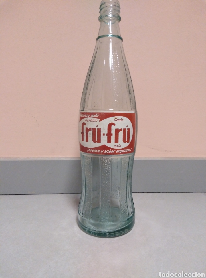 Sammeln von Coca-Cola und Pepsi: Antigua botella de refresco Sanitex Barcelona soda Fr&uacute;-Fr&uacute; naranja lim&oacute;n 1 litro