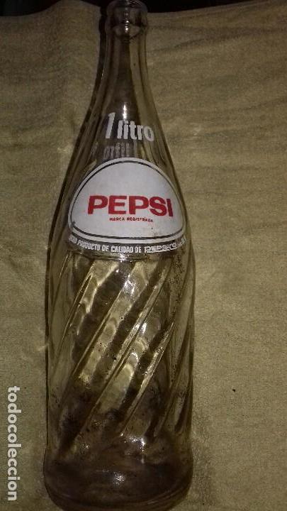 Collezionismo di Coca-Cola e Pepsi: antigua botella refresco pepsi cola serigrafia 1 litro.a&ntilde;os 70.vacia