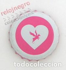 Collezionismo di Coca-Cola e Pepsi: CHAPA - DIBUJO DE CORAZ&Oacute;N Y VACA CON ALAS - BEBIDA