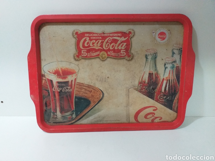 Collectionnisme de Coca-Cola et Pepsi: Bandeja vintage de cocacola, coca cola, met&aacute;lica.