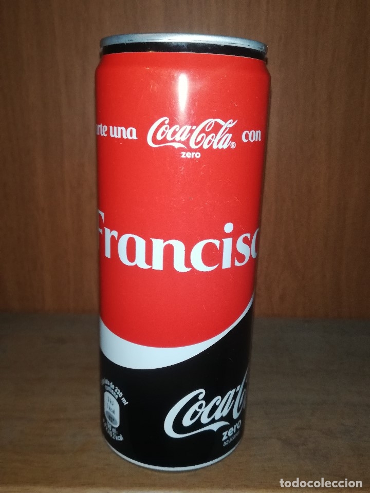 Collezionismo di Coca-Cola e Pepsi: LATA VAC&Iacute;A DE COCA-COLA ZERO &middot; COMPARTE UNA COCA-COLA CON FRANCISCO