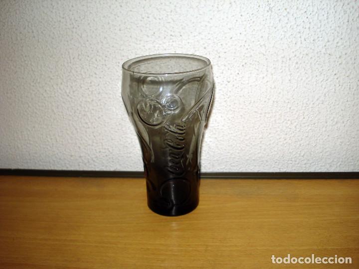 Sammeln von Coca-Cola und Pepsi: COCA-COLA VASO COLOR GRIS. DIBUJOS BURBUJAS. 14,5 cm alto X 9 cm di&aacute;metro