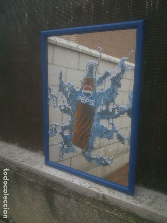 Coleccionismo de Coca-Cola y Pepsi: CUADRO CON BOTELLA DE PEPSI Y ESPEJO - Foto 1