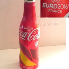 Coleccionismo de Coca-Cola y Pepsi: BOTELLÍN COCA COLA ESPECIAL EUROCOPA 2016 DE ALUMINIO BANDERA ESPAÑA FÚTBOL DEPORTE COCACOLA BOTELLA. Lote 178857221