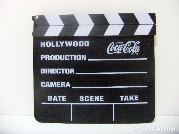 Collezionismo di Coca-Cola e Pepsi: REPRODUCCI&Oacute;N CLAQUETA CINE DECORACI&Oacute;N HOLLYWOOD CON PUBLICIDAD COCA-COLA