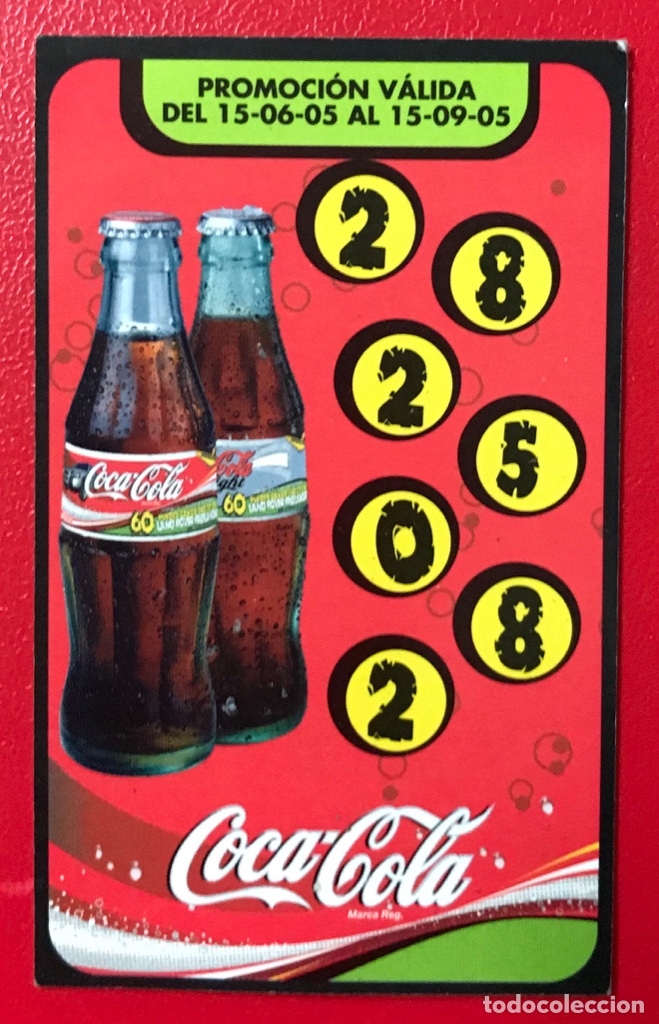 Collezionismo di Coca-Cola e Pepsi: Tarjeta promocional de Coca Cola - Concurso premio coche - A&ntilde;o 1995