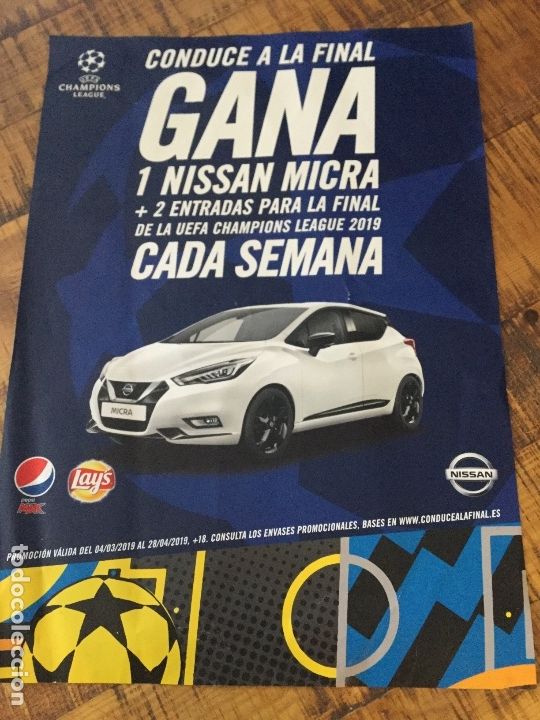 Sammeln von Coca-Cola und Pepsi: PEPSI MAX - LAYS - UEFA CHAMPIONS LEAGUE P&Oacute;STER PUBLICIDAD CONDUCE A LA FINAL .