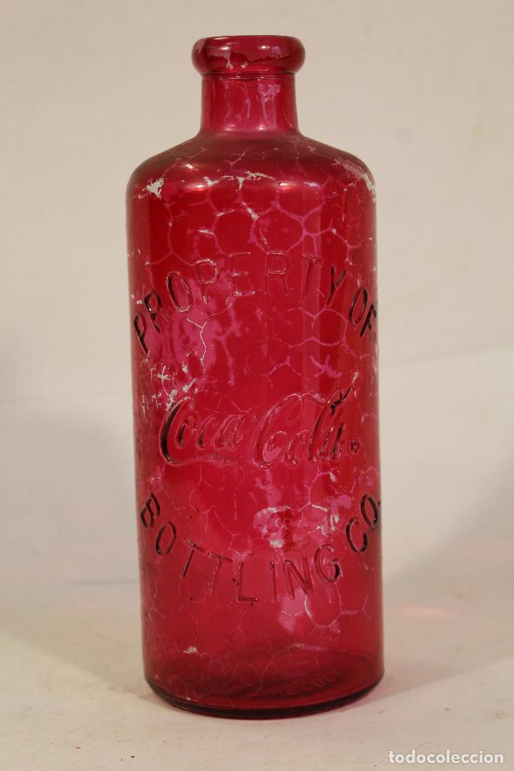 Coleccionismo de Coca-Cola y Pepsi: Botella coca-cola cristal roja - Foto 1