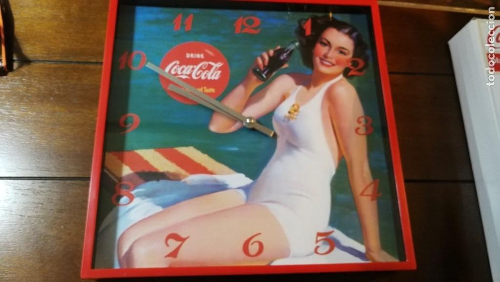 Coleccionismo de Coca-Cola y Pepsi: RELOJ DE PARED COCACOLA VINTAGE COCA COLA NUMERO 3 CUADRADO 28 x 28 cm