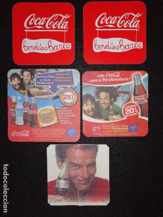 Collecting of Coca-Cola and Pepsi: POSAVASOS COCA-COLA (5 UNIDADES) uno de ellos se abre por delante y por detr&aacute;s (ver fotos)