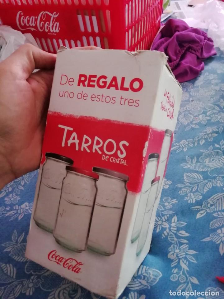 Colecionismo de Coca-Cola e Pepsi: Amtiguo vaso cristal con tapa en relieve Marca Refresco Gaseosa Coca Cola Tarros