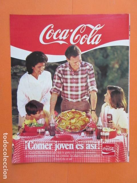 Colecionismo de Coca-Cola e Pepsi: PUBLICIDAD 1986 - COCA COLA LA PAELLA - TAMA&Ntilde;O 22,5 x 30 CM