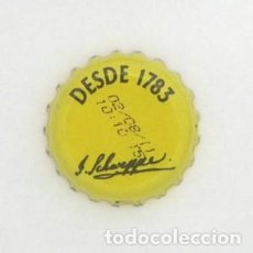 Coleccionismo de Coca-Cola y Pepsi: CHAPA DE SCHWEPPES DESDE 1783 - AMARILLA - TÓNICA - BEBIDA
