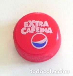 Collecting of Coca-Cola and Pepsi: ANTIGUO TAP&Oacute;N DE PEPSI - EXTRA CAFE&Iacute;NA - REFRESCO DE COLA - DE PL&Aacute;STICO - BEBIDA - ROJO
