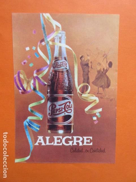Colecionismo de Coca-Cola e Pepsi: PUBLICIDAD 1962 - COLECCION REFRESCOS - PEPSI COLA - TAMA&Ntilde;O 13 X 18.5 CM