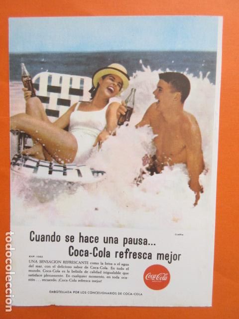 Colecionismo de Coca-Cola e Pepsi: PUBLICIDAD 1962 - COLECCION REFRESCOS - COCA COLA - TAMA&Ntilde;O 13 X 18.5 CM