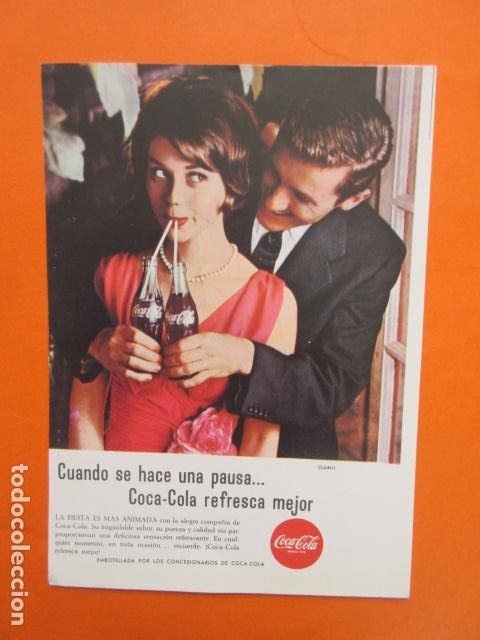 Colecionismo de Coca-Cola e Pepsi: PUBLICIDAD 1962 - COLECCION REFRESCOS - COCA COLA - TAMA&Ntilde;O 13 X 18.5 CM