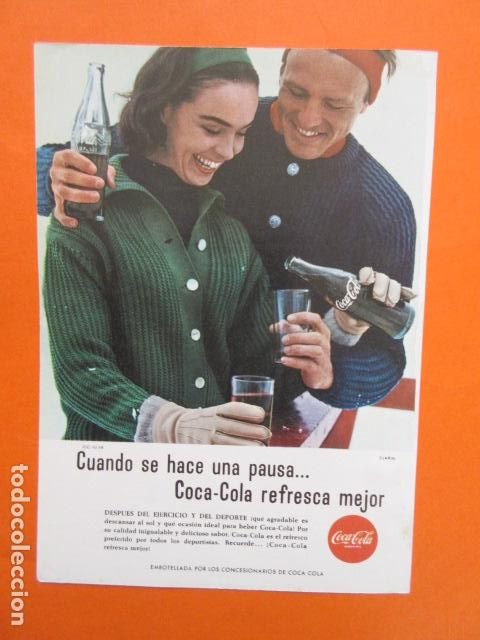 Colecionismo de Coca-Cola e Pepsi: PUBLICIDAD 1963 - COLECCION REFRESCOS - COCA COLA - TAMA&Ntilde;O 13 X 18.5 CM