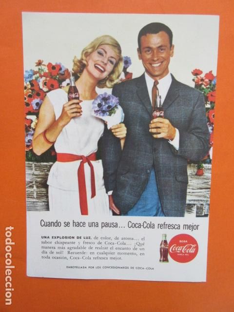 Colecionismo de Coca-Cola e Pepsi: PUBLICIDAD 1963 - COLECCION REFRESCOS - COCA COLA - TAMA&Ntilde;O 13 X 18.5 CM