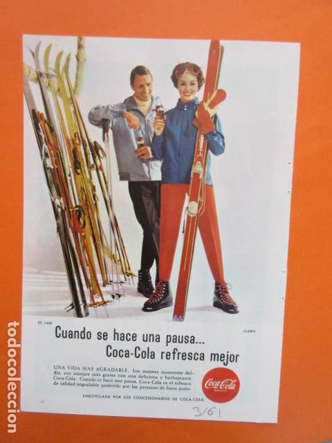 Colecionismo de Coca-Cola e Pepsi: PUBLICIDAD 1961 - COLECCION REFRESCOS - COCA COLA - TAMA&Ntilde;O 13 X 18.5 CM