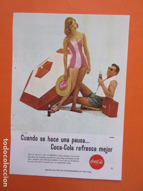 Colecionismo de Coca-Cola e Pepsi: PUBLICIDAD 1961 - COLECCION REFRESCOS - COCA COLA - TAMA&Ntilde;O 13 X 18.5 CM