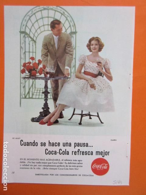 Colecionismo de Coca-Cola e Pepsi: PUBLICIDAD 1961 - COLECCION REFRESCOS - COCA COLA - TAMA&Ntilde;O 13 X 18.5 CM