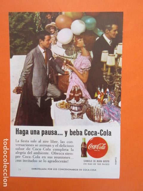 Colecionismo de Coca-Cola e Pepsi: PUBLICIDAD 1962 - COLECCION REFRESCOS - COCA COLA - TAMA&Ntilde;O 13 X 18.5 CM