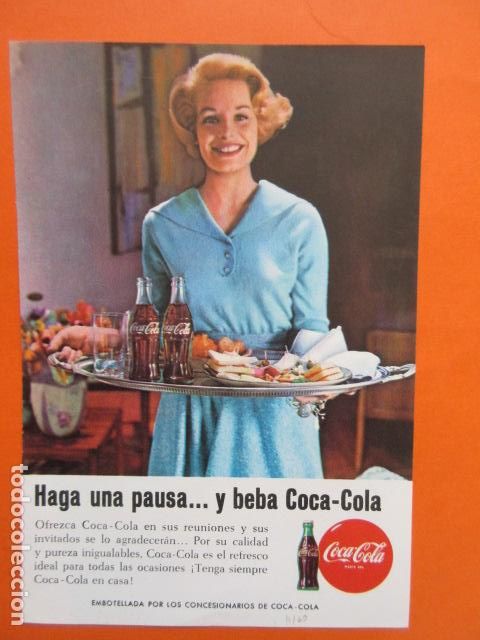 Colecionismo de Coca-Cola e Pepsi: PUBLICIDAD 1960 - COLECCION REFRESCOS - COCA COLA - TAMA&Ntilde;O 13 X 18.5 CM