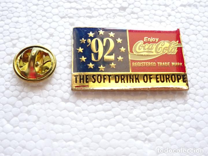 Sammeln von Coca-Cola und Pepsi: PIN DE COCA COLA / DEPORTES. MEJOR REFRESCO DE EUROPA 92 1992.