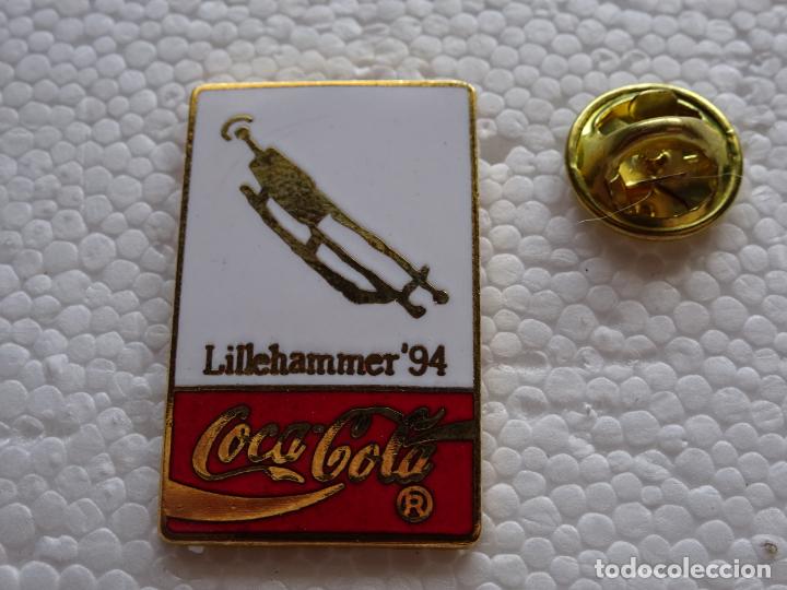 Sammeln von Coca-Cola und Pepsi: PIN DE COCA COLA / DEPORTES JUEGOS OL&Iacute;MPICOS OLIMPIADAS LILLEHAMMER 94 1994 NORUEGA LUGE SKELETON