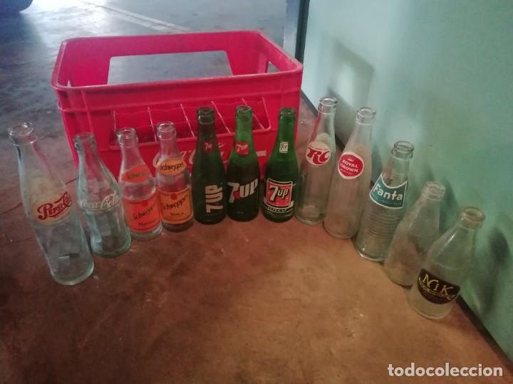 Sammeln von Coca-Cola und Pepsi: Lote Antigua caja llena de botellas refresco Pepsi Coca Cola Nik Royal Crown oferta gastos env&iacute;o