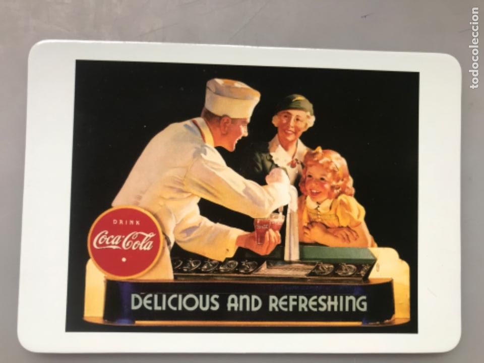 Colecionismo de Coca-Cola e Pepsi: Coca-Cola Postal Imantada 1996. Imagen cartel 1937 cardboard cut.